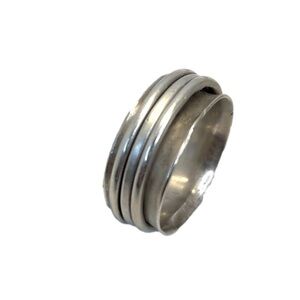 Men's Sterling Silver 925 Primitive Brutalist Ring 10.5”